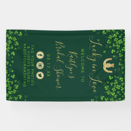 Lucky In Love St. Patrick's Day Vrijgezellenfeest Spandoek (Horizontaal)