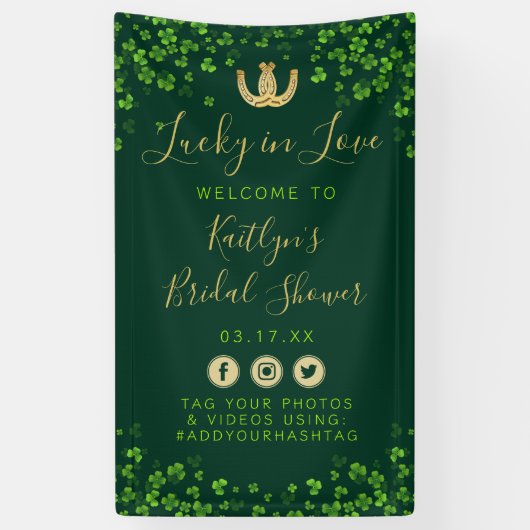 Lucky In Love St. Patrick's Day Vrijgezellenfeest Spandoek (Verticaal)