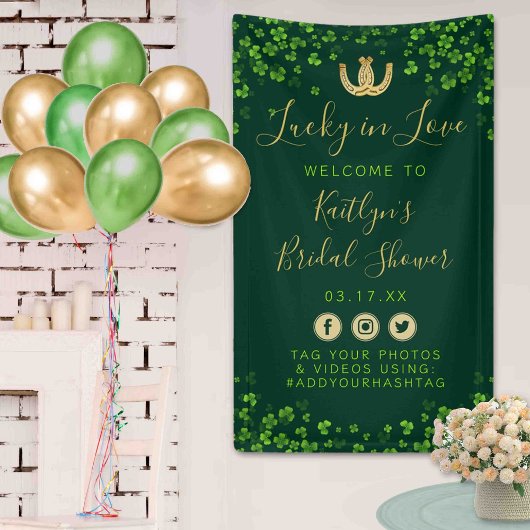 Lucky In Love St. Patrick's Day Vrijgezellenfeest Spandoek