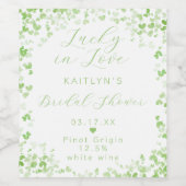 Lucky In Love St. Patrick's Day Vrijgezellenfeest Wijn Etiket (Enkel label)