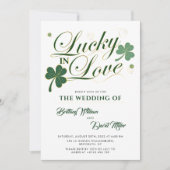 Lucky in Love St Patrick's Minimalist Wedding Kaart (Voorkant)