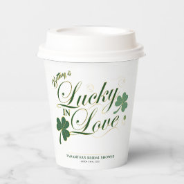 Lucky in Love St. Patrick's moderne bruidsdouche Papieren Bekers