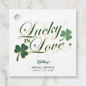 Lucky in Love St. Patrick's Moderne Bruidsmeisjesb Bedankjes Labels (Voorkant)