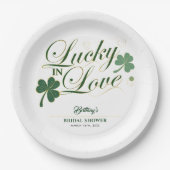 Lucky in Love St. Patrick's moderne bruidssalon Papieren Bordje (Voorkant)
