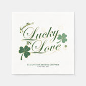 Lucky in Love St. Patrick's Moderne Bruiloftsshowe Servet (Voorkant)
