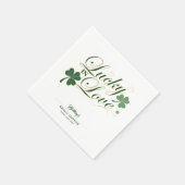 Lucky in Love St. Patrick's Moderne Bruiloftsshowe Servet (Hoek)