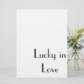 "Lucky in Love" , trouwfeest, verloving of babysho Kaart (Staand voorkant)
