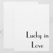 "Lucky in Love" , trouwfeest, verloving of babysho Kaart (Voorkant / Achterkant)