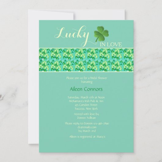 Lucky in Love U-Pick Achtergrondkleur Kaart (Voorkant)