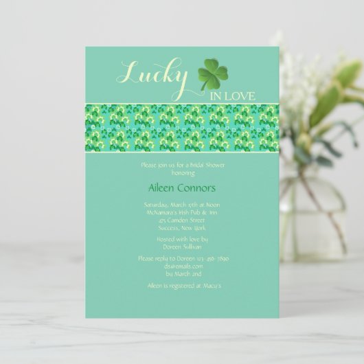 Lucky in Love U-Pick Achtergrondkleur Kaart (Staand voorkant)