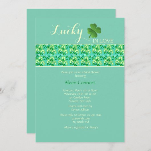 Lucky in Love U-Pick Achtergrondkleur Kaart (Voorkant / Achterkant)