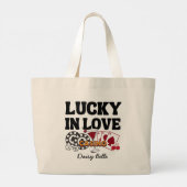 Lucky in Love Vegas Bachelorette Grote Tote Bag (Achterkant)