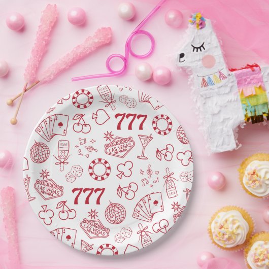 Lucky in Love Vegas Bachelorette Papieren Bordje (Feest)