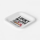 Lucky in Love Vegas Bachelorette Papieren Bordje (Gebogen)