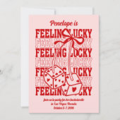 Lucky in Love Vegas Bachelorette Party Uitnodiging (Voorkant)