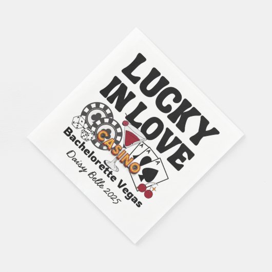 Lucky In Love Vegas Bachelorette Servet (Hoek)