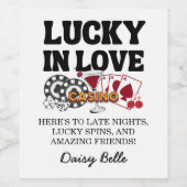 Lucky in Love Vegas Bachelorette Wijn Etiket (Enkel label)
