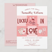 Lucky in Love Vegas Casino Bachelorette Weekend Kaart (Voorkant / Achterkant)