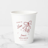 Lucky in Love Vegas Casino Dice Vrijgezellenfeest Papieren Bekers (Voorkant)