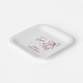 Lucky in Love Vegas Casino Dice Vrijgezellenfeest Papieren Bordje (Gebogen)