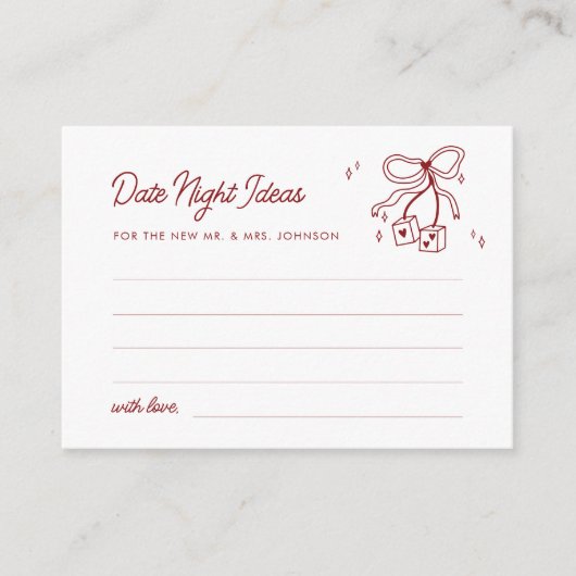 Lucky in Love Vegas Date Night Ideeën Bruidsmeisje Informatiekaartje (Voorkant)