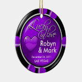 Lucky in Love Vegas Passen getrouwd Casino Chip Keramisch Ornament (Rechts)