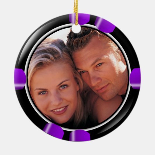 Lucky in Love Vegas Passen getrouwd Casino Chip Keramisch Ornament (Achterkant)