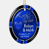 Lucky in Love Vegas Passen getrouwd Casino Chip Keramisch Ornament (Rechts)