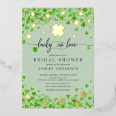 Lucky In Love Vrijgezellenfeest Folie Folie Uitnodiging (Voorkant)