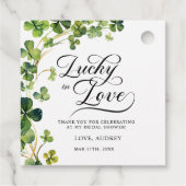 Lucky in Love Vrijgezellenfeest Green Shamrock Bedankjes Labels (Achterkant)