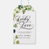 Lucky in Love Vrijgezellenfeest Green Shamrock Cadeaulabel (Achterkant)