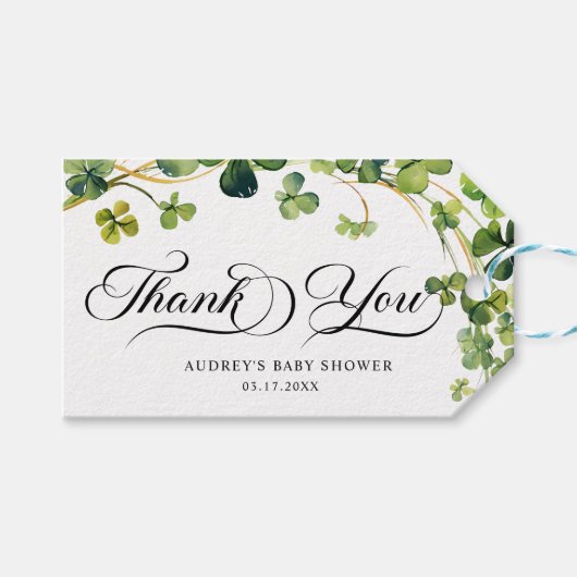 Lucky in Love Vrijgezellenfeest Green Shamrock Cadeaulabel (Voorkant (Horizontaal))