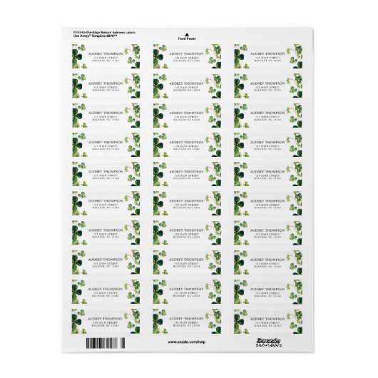 Lucky in Love Vrijgezellenfeest Green Shamrock Etiket (Full Sheet)