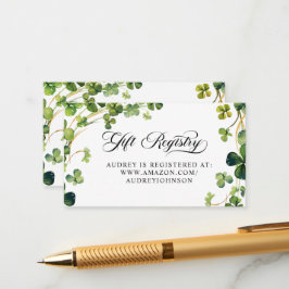 Lucky in Love Vrijgezellenfeest Green Shamrock Informatiekaartje