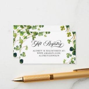 Lucky in Love Vrijgezellenfeest Green Shamrock Informatiekaartje