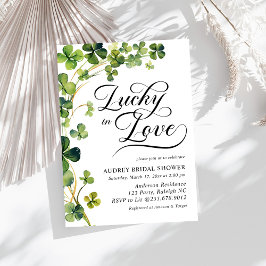 Lucky in Love Vrijgezellenfeest Green Shamrock Kaart