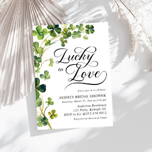 Lucky in Love Vrijgezellenfeest Green Shamrock Kaart