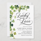 Lucky in Love Vrijgezellenfeest Green Shamrock Kaart (Voorkant)