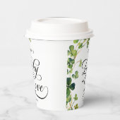 Lucky in Love Vrijgezellenfeest Green Shamrock Papieren Bekers (Links)
