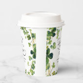 Lucky in Love Vrijgezellenfeest Green Shamrock Papieren Bekers (Links)