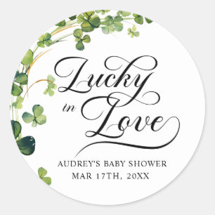 Lucky in Love Vrijgezellenfeest Green Shamrock Ronde Sticker