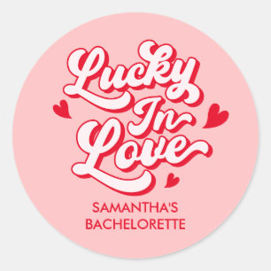 Lucky in Love vrijgezellenfeest gunst Ronde Sticker