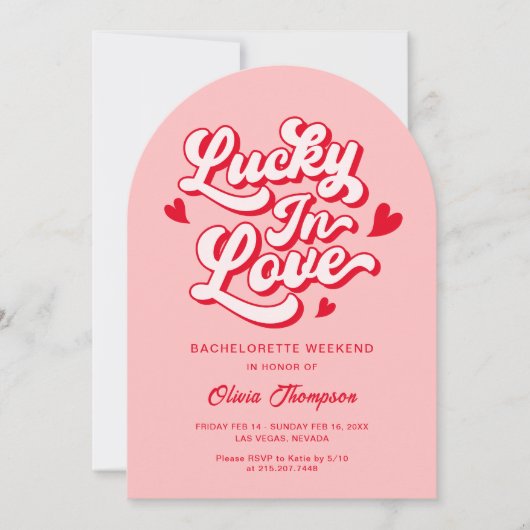 Lucky in Love vrijgezellenfeest Kaart (Voorkant)