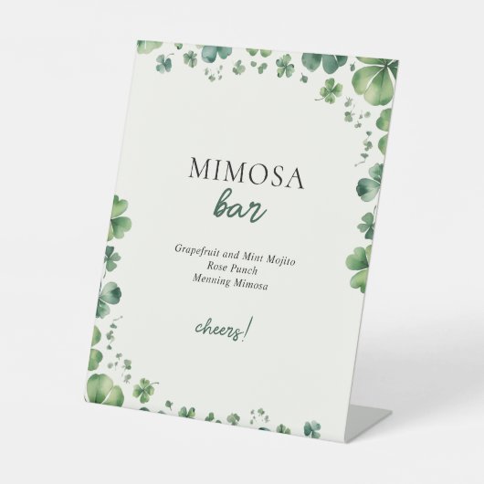 Lucky in Love Vrijgezellenfeest Mimosa Bar Reclamebord Met Voetstuk (Voorkant)