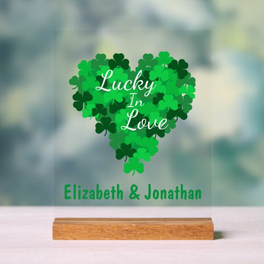 Lucky in Love Wedding Acryl Bord (Neutraal)