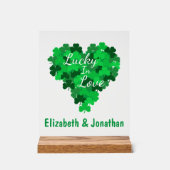 Lucky in Love Wedding Acryl Bord (Voorkant)