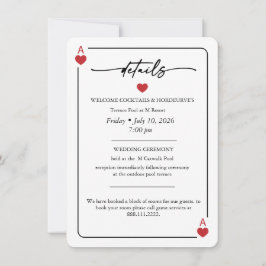 Lucky in Love Wedding Details Card Kaart