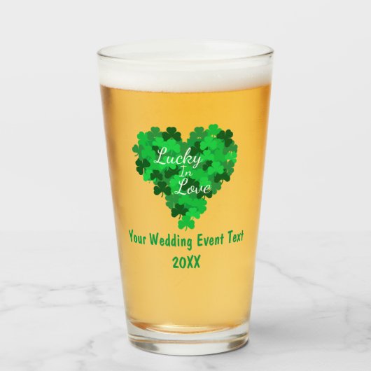 Lucky in Love Wedding Event Glas (Voorkant gevuld)