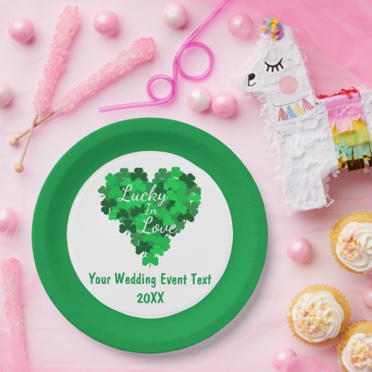 Lucky in Love Wedding Event Papieren Bordje (Feest)