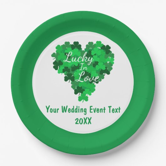 Lucky in Love Wedding Event Papieren Bordje (Voorkant)